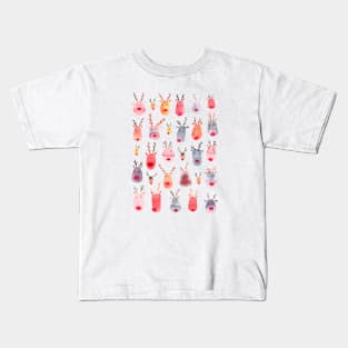 Cute Santa Claus Winter Reindeers Kids T-Shirt